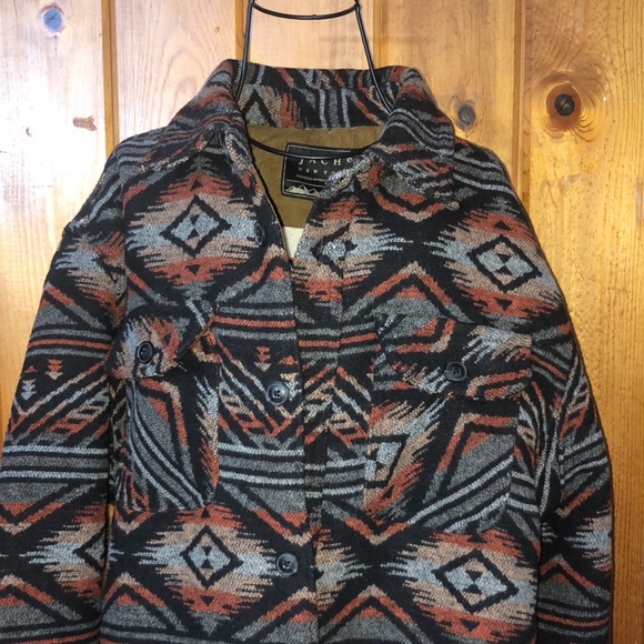 Jachs New York Jacket Shacket Wool Blend Sherpa Lined Aztec Southwestern medium - Picture 7 of 14